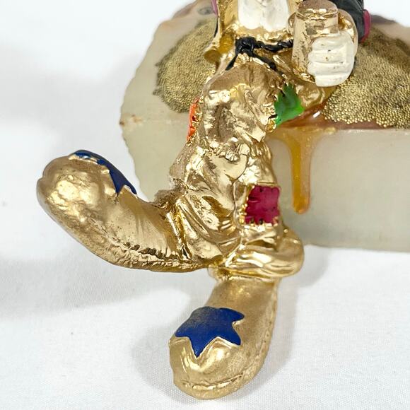 Ron Lee Hobo Clown with Umbrella Figurine Gold Onyx Hand Painted Signed 1987 - Picture 10 of 16